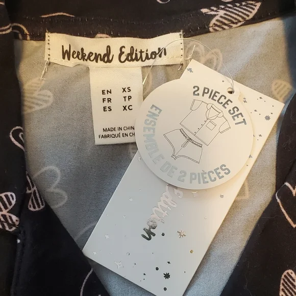 Heart Print Pajama With Ruffle Matching Shorts - Picture 2 of 2